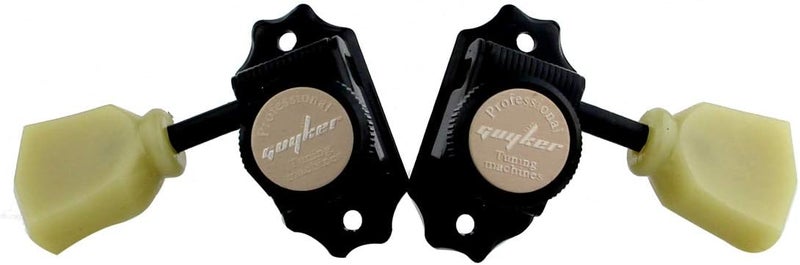 guyker Locking Guitar Machine Heads (3R + 3L) – 1:15 Ratio Lock String Vintage Deluxe Tuning Key Pegs Tuners Set Replacement for Electric, Acoustic or Folk Guitars - Black - Image 4